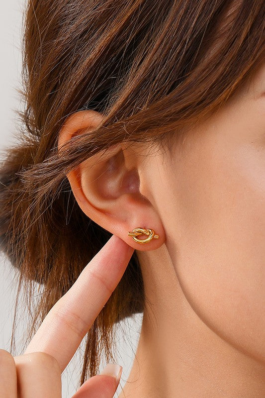 18k Stainless Steel Waterproof Knot Studs